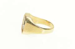 14K Yellow Gold G Masonic Diamond Compass Square Men's Ring
