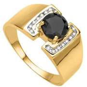 1.19 CT (17 PCS) DIAMOND 10KT GOLD MENS RING