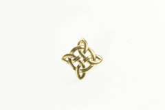 9K Yellow Gold Square Celtic Knot Trad. Irish Single Stud Earring