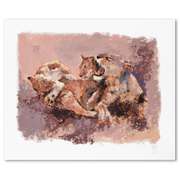 Lioness & Her Cubs by Mark King (1931-2014)