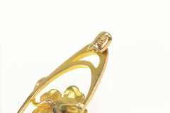 10K Yellow Gold Oval Victorian Seed Pearl Ornate Floral Pin/Brooch