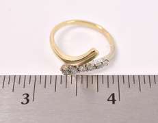 Dazzling Diamond Bypass Ring in Yellow Gold