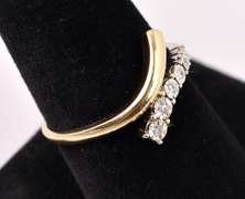 Dazzling Diamond Bypass Ring in Yellow Gold