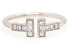 Tiffany & Co. Diamond T Wire Ring in 18K