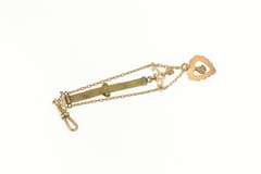 Victorian Ornate Heart Design Chain Watch Fob