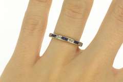 10K White Gold 1.04 Ctw Diamond Sapphire Eternity Band Ring