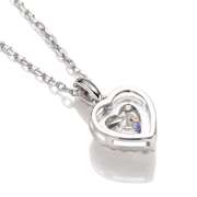 Sparkling 1ct VVS1 White G-H Fire Heart Moissanite Pendant