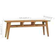 Solid Teak Wood TV Cabinet with 2-Tier Storage