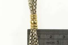 Sterling Silver Layered Box Link 14k Accent Chain Necklace