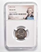 MS66 5FS 1951-D Jefferson Nickel - Graded NGC