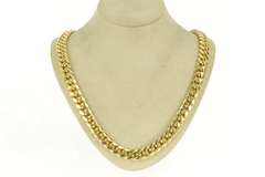 10K Yellow Gold 11.2mm Curb Chain Thick Heavy Link Necklace