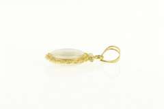 14K Yellow Gold Rope Trim Gold Nugget Raw Pebble Capsule Pendant