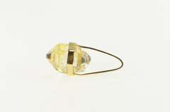14K Yellow Gold Raw Natural Clear Quartz Crystal Point Charm/Pendant