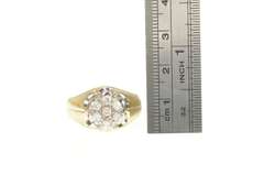 10K Yellow Gold 0.50 Ctw Diamond 1960's Floral Cluster Ring