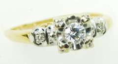 Very Fine 14K/18K Gold Diamond Ring, 5.5