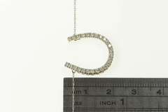 14K White Gold 0.37 Ctw Diamond Horse Shoe Good Luck Necklace