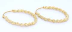 Charming Yellow Gold Twisted Hoop Earrings