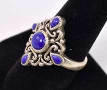 Blue Lapis Lazuli Set in Sterling