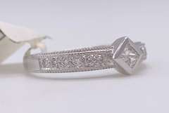 14kt Solid White Gold & Diamond Band Ring