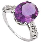 4.00CT AMETHYST SILVER RING