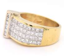 Elegant Yellow Gold Invisible Set Diamond Band