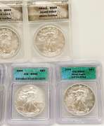 5 MS69 ASE silver coins
