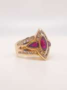 14kt Solid Yellow Gold, Ruby, & Diamond Ring