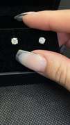 14KT WHITE GOLD ROUND BRILLIANT CUT DIAMOND STUD EARRINGS