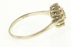 14K White Gold 0.25 Ctw Diamond Squared Cluster Vintage Ring