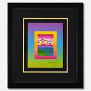 Umbrella Man with Rainbow Sky on Blends by Peter Max