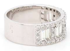 New 1.69ctw Baguette and Round Diamond Band Ring in 14K