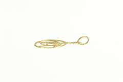 14K Yellow Gold Flamingo Bird Symbol Diamond Cut Charm/Pendant