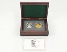 2005 Knights Of Malta 100 Liras 1oz Silver & 10,000 Liras 1oz Gold