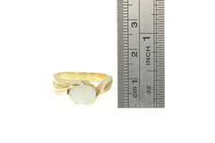 14K Yellow Gold Retro Natural Opal Ornate Bypass Statement Ring