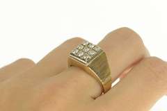 14K Yellow Gold 1960's 1.00 Ctw Squared Men's Statement Ring