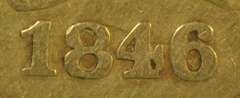 Rare 1846/5-O No Motto $10 Liberty Gold Piece