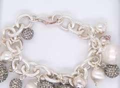925 Sterling Silver Ball Charms Bracelet