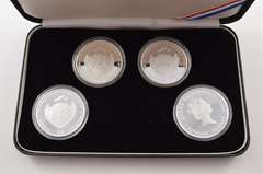 2008, 2009, 2014 Palau $5 & 2010 Tuvalu $1 1 Oz Silver PF 4 Coin Set