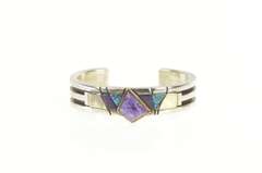 Sterling Silver Navajo Ronnie Joe Henry 14k Sugilite Cuff Bracelet