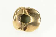 14K Yellow Gold 1940's Green Jasper Cabochon Cocktail Ring