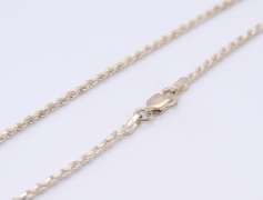 Set of Vintage Italian 925 Sterling Silver Rope Chain Necklace and Matching Bracelet