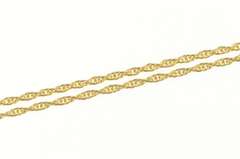 14K Yellow Gold 1.8mm Rolling Rope Chain Woven Classic Link Necklace