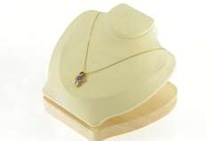 14K Yellow Gold 0.84 Ctw Trillion Tanzanite Diamond Loop Pendant