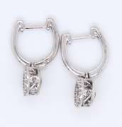 Fantastic White Gold Illusion Set Round Diamond Dangle Earrings