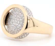 Fabulous 1.00ctw Pave Diamond Abstract Low Dome Ring in 18K