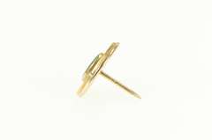 14K Yellow Gold 1960's Jade Oval Geometric Circle Lapel Pin/Brooch