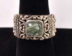 Sterling Silver Ring With Green Stone
