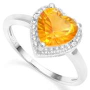 SILVER 1.73CT DARK CITRINE RING