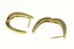 14K Yellow Gold Oval Diamond Inset Fashion Hoop Earrings