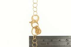 18K Yellow Gold Designer Textured Round Layered Chain Necklace